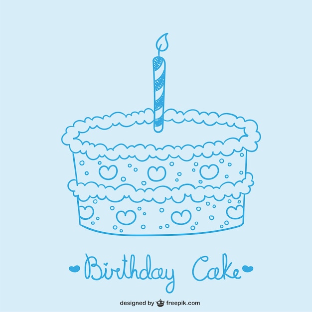 Free Vector Birthday Cake Drawing