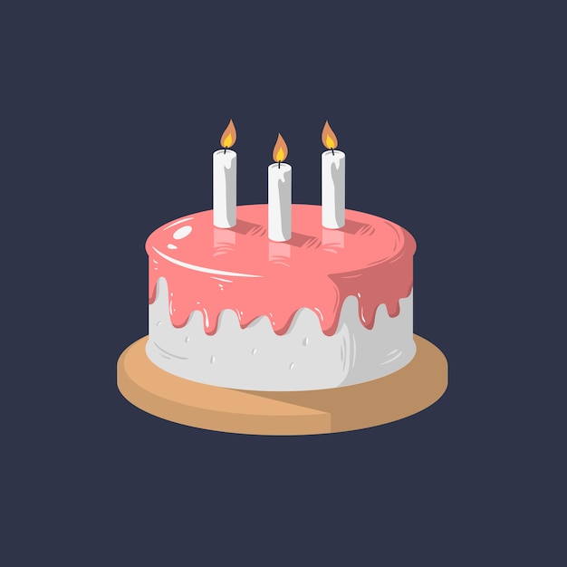 Download Birthday cake icon with candles. | Premium Vector
