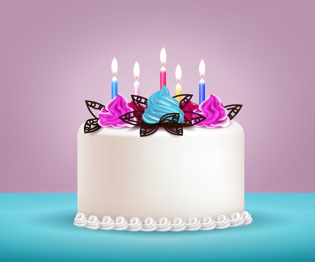 誕生日ケーキのイラスト 無料のベクター