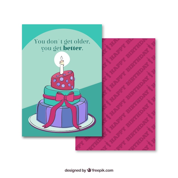 Birthday cake invitation card