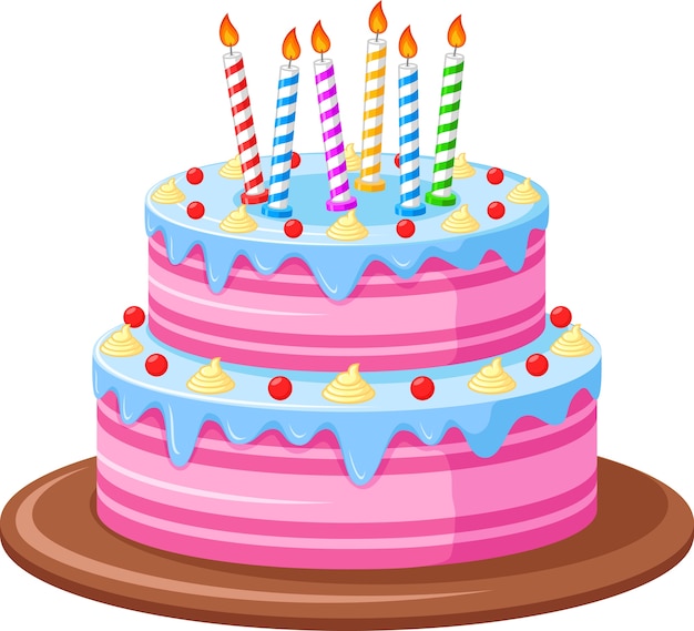 Download Birthday cake on white background Vector | Premium Download