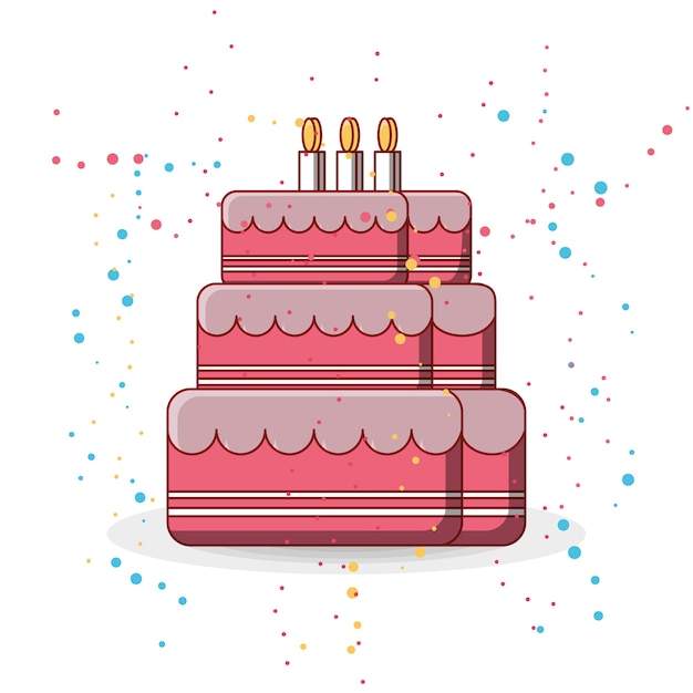 Download Birthday cake with candles icon | Premium Vector