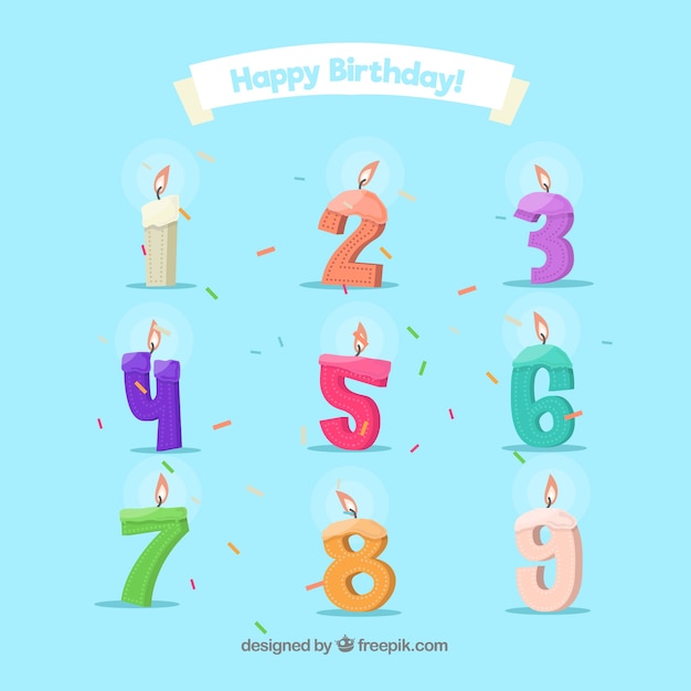 Download Birthday candle collection Vector | Free Download