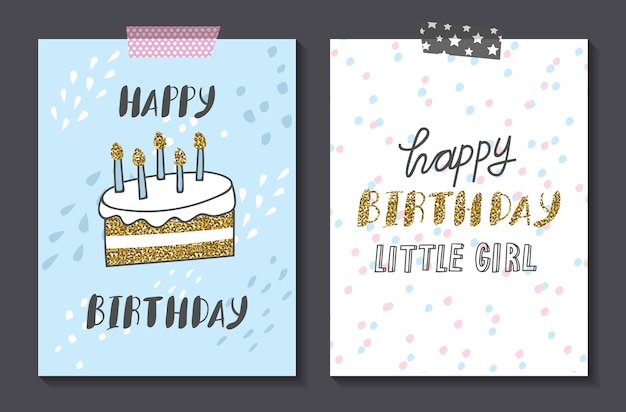 Birthday card design templates Vector | Premium Download