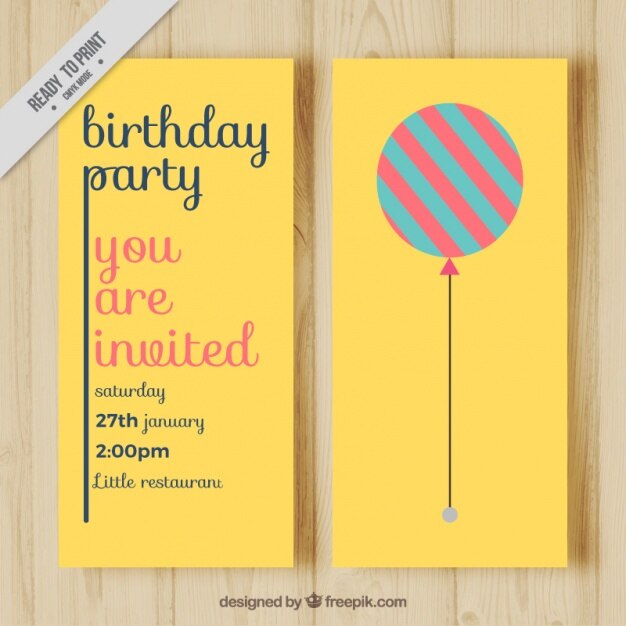 Birthday card of pretty striped balloon