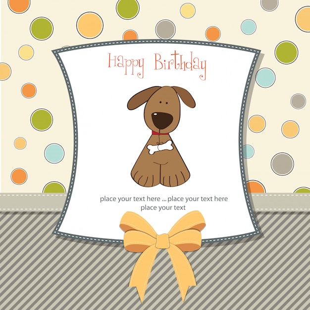 Download Birthday card with dog Vector | Premium Download