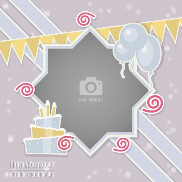 Birthday card with a frame Vector | Free Download