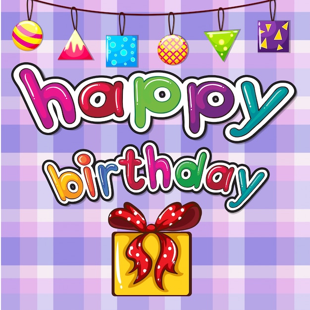 Birthday card with present box