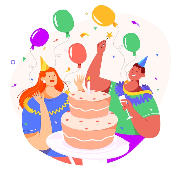 Download Free Vector | Birthday celebration background design