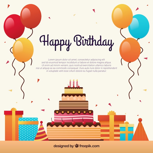 Download Free Vector | Birthday celebration background with colorful balloons