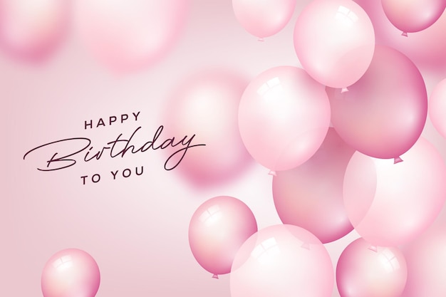 Premium Vector | Birthday celebration and party background with pink ...