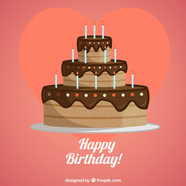 Birthday chocolate cake Vector | Free Download