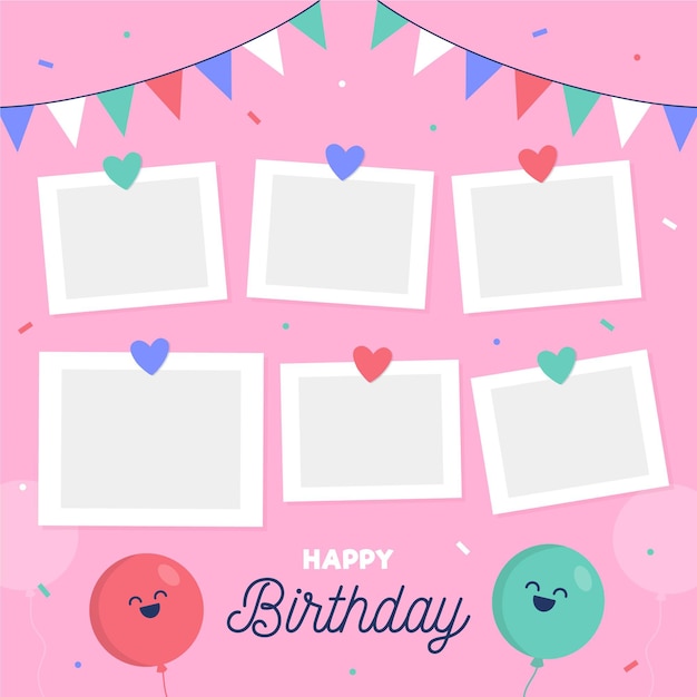 Free Vector | Birthday collage frames collection