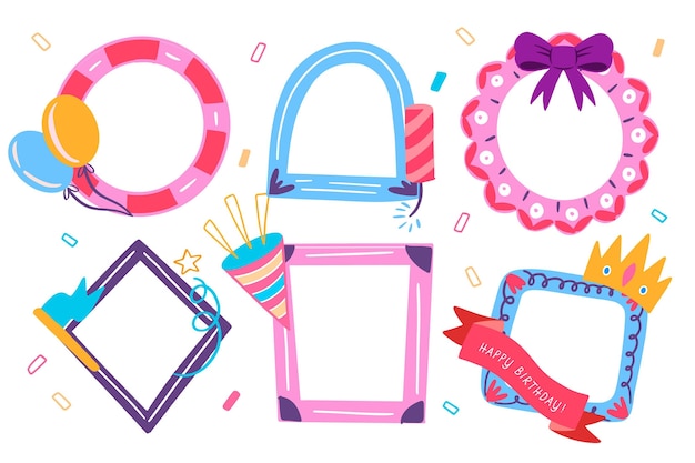 Free Vector | Birthday collage frames pack