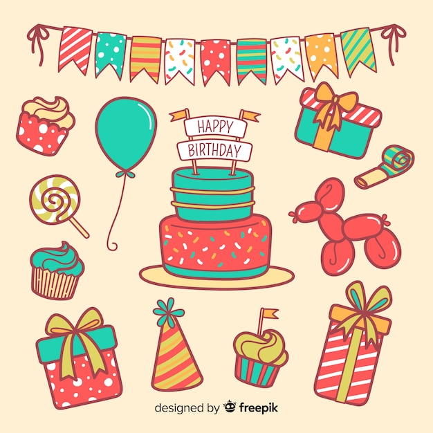 free-vector-birthday-element-collection