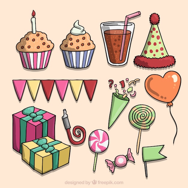 free-vector-birthday-elements-set