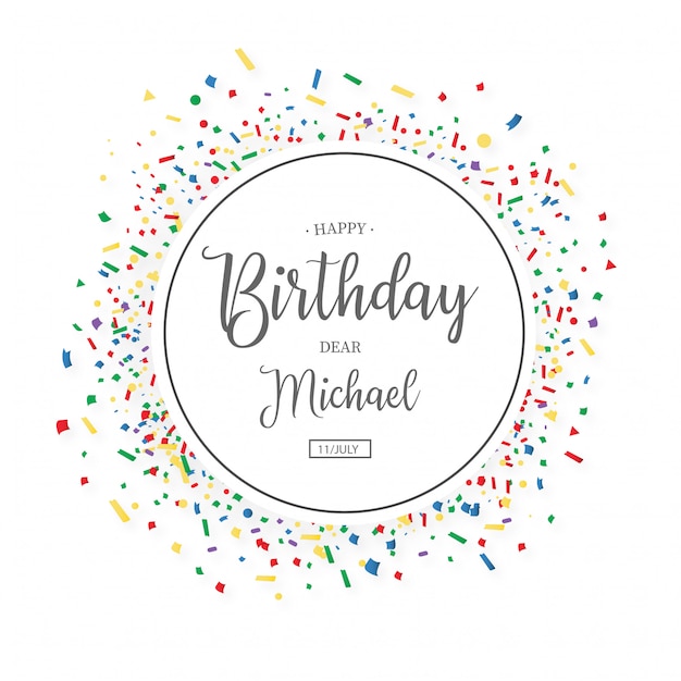 Download Free Vector | Birthday frame with confetti