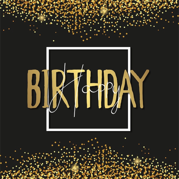 Download Birthday greeting card with glitter | Premium Vector