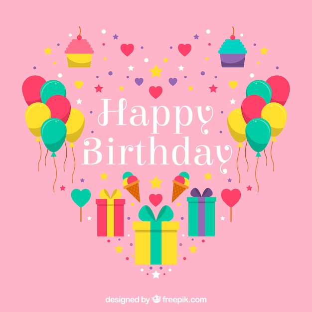 Free Vector | Birthday heart background