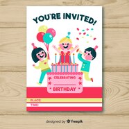 Birthday Invitation Card Design Free Vector