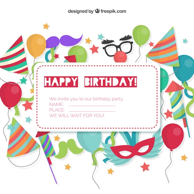 Download Birthday invitation card | Free Vector