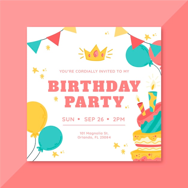 Birthday invitation concept | Free Vector