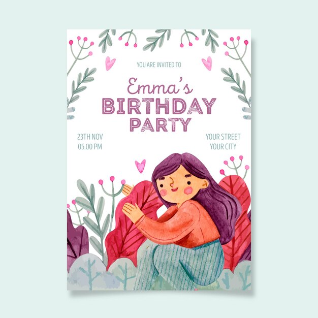 Free Vector | Birthday invitation template