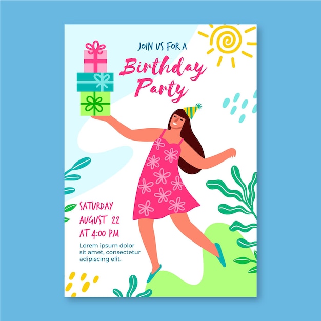 Birthday invitation template | Free Vector