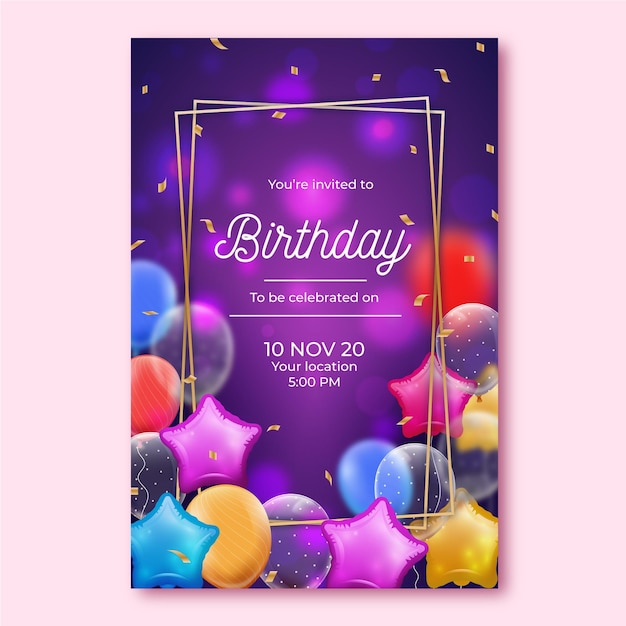 Premium Vector | Birthday invitation template