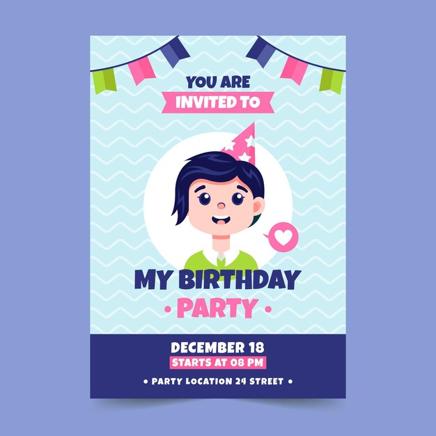 Free Vector | Birthday invitation template