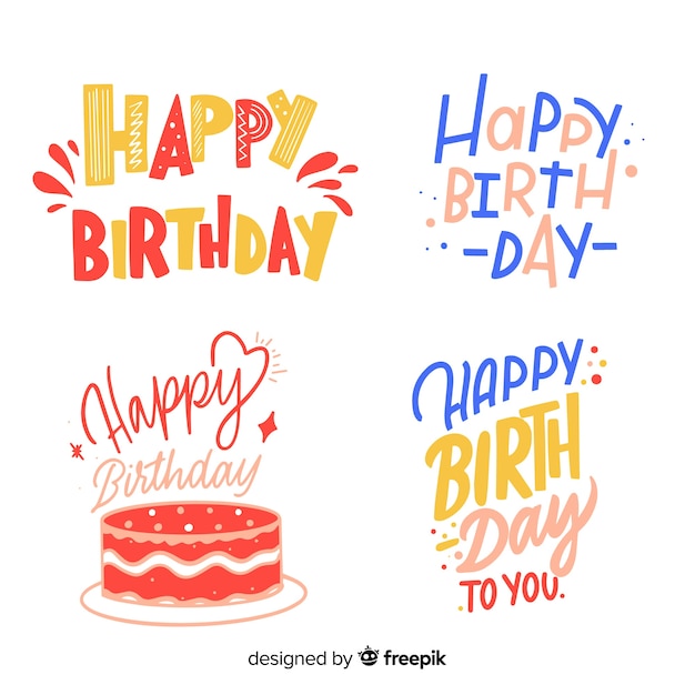 Free Vector | Birthday label collection
