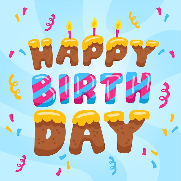 Free Vector | Birthday lettering