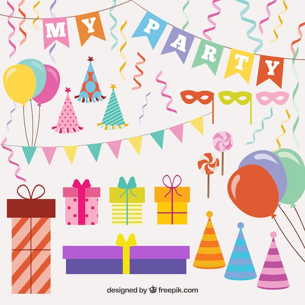 Download Free Vector | Birthday party decoration