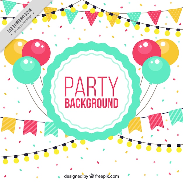 Download Free Vector | Birthday party elements background