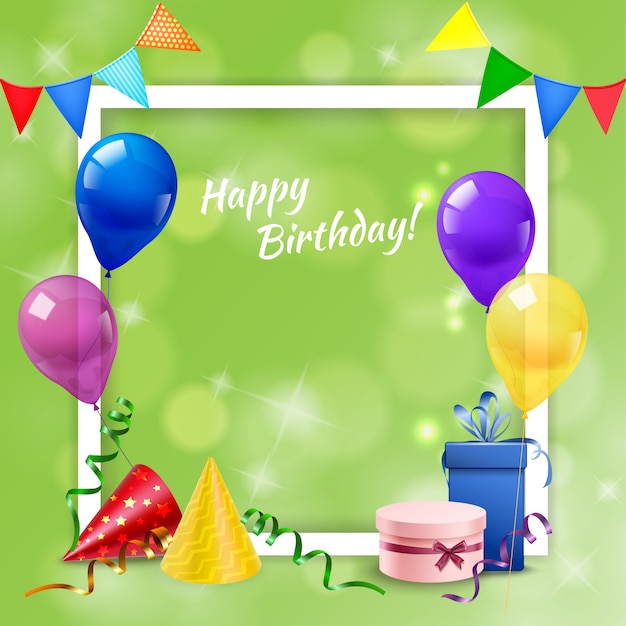 Free Vector | Birthday party frame realistic