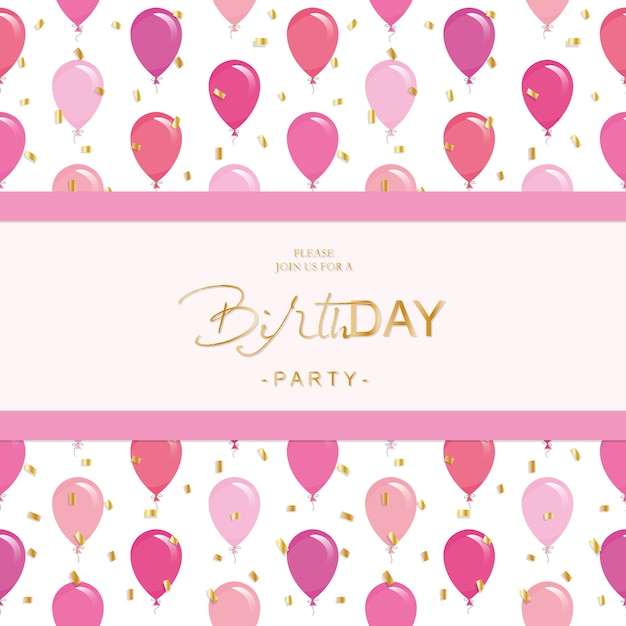 Premium Vector | Birthday party invitation card.