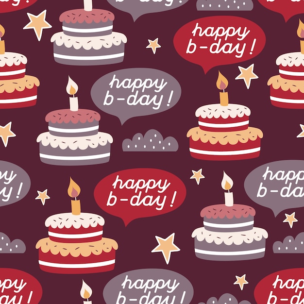 Birthday pattern design | Free Vector