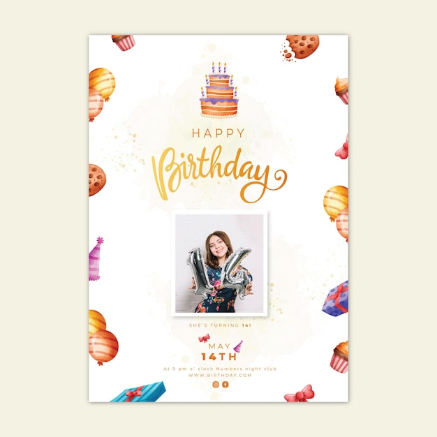 Free Vector | Birthday poster template