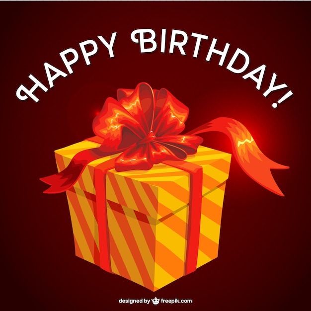 Download Free Vector | Birthday present card