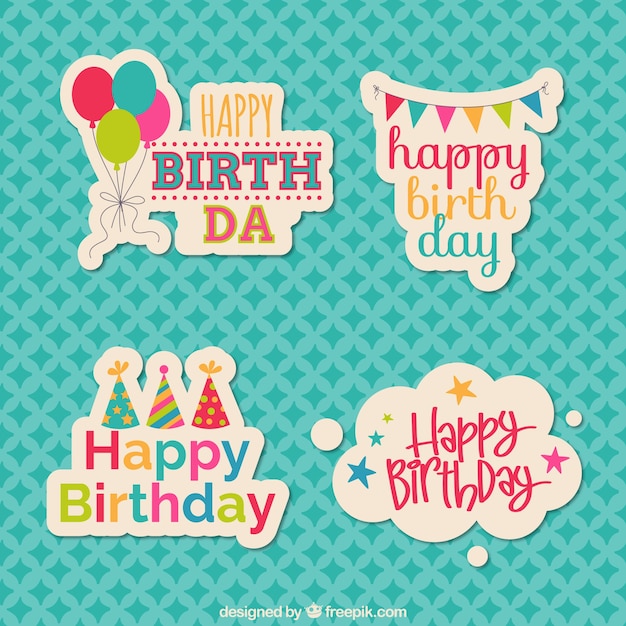  Birthday  stickers Vector Free Download