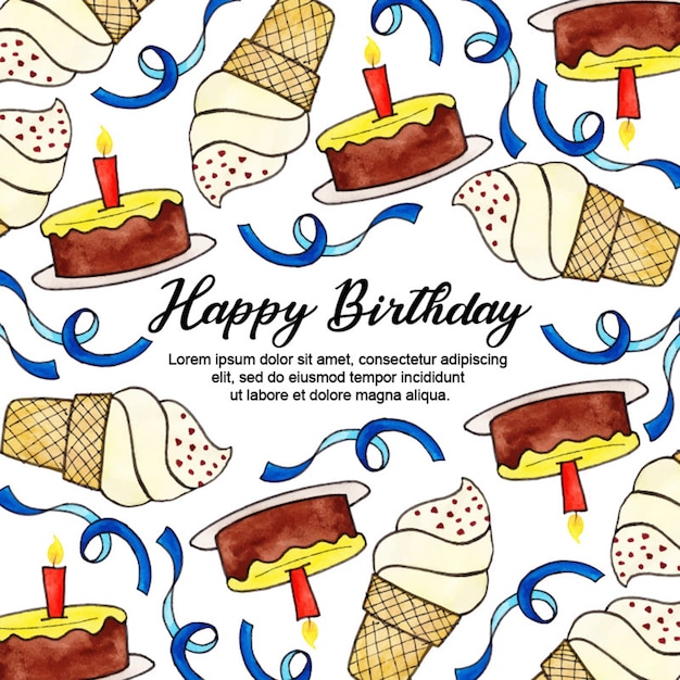 Premium Vector | Birthday watercolor background