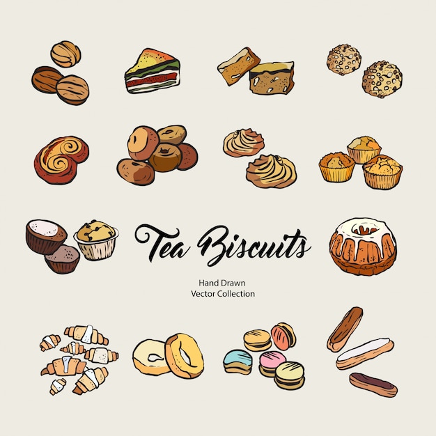 Premium Vector Biscuits Isolated Hand Drawn Set