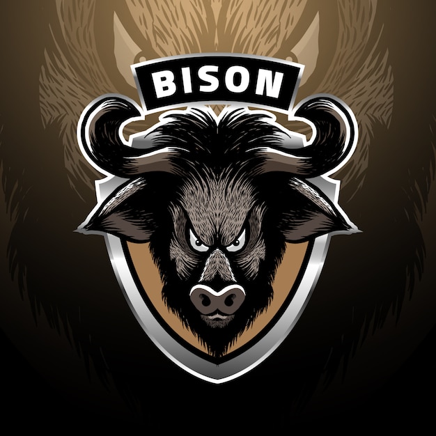 Premium Vector | Bison head logo esport