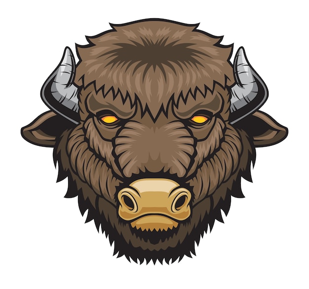 Premium Vector | Bison head mascot