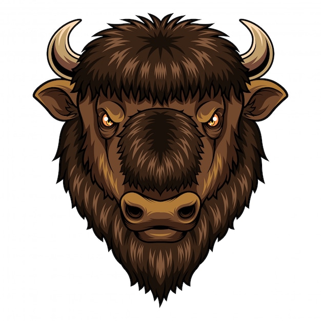 Premium Vector | Bison head mascot