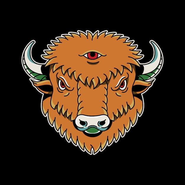 Download Bison vintage tattoo retro | Premium Vector