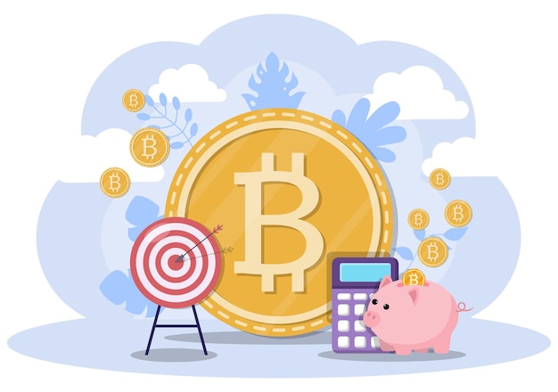 Premium Vector | Bitcoin Cryptocurrency Illustration In Flat Style