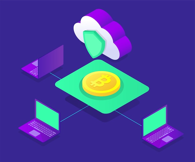 Premium Vector Bitcoin Isometric Illustration