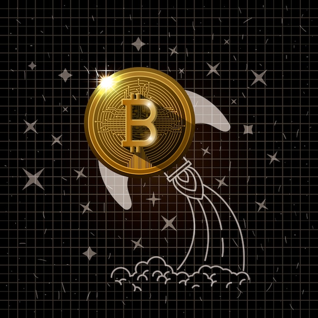 Bitcoin mining gold set icons vector illustration design Premium Vector