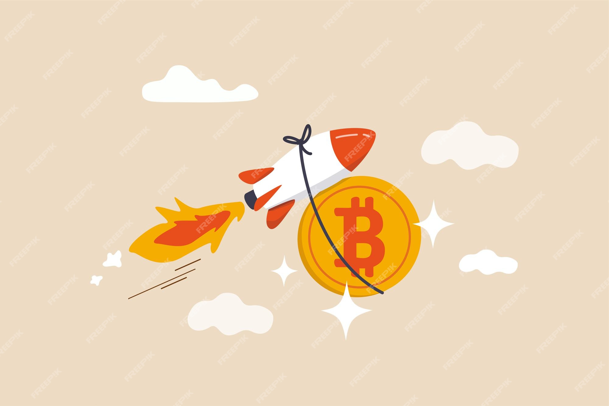 Premium Vector Bitcoin Price Skyrocket Hit Record High Concept Premium Vector Bitcoin Price Skyrocket Hit Record High Concept